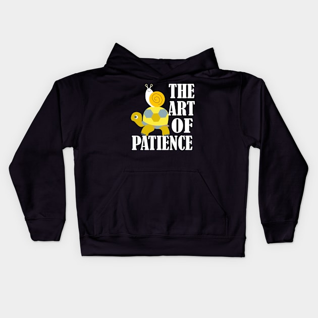 The Art of Patience snail on tortoise Kids Hoodie by Mayathebeezzz